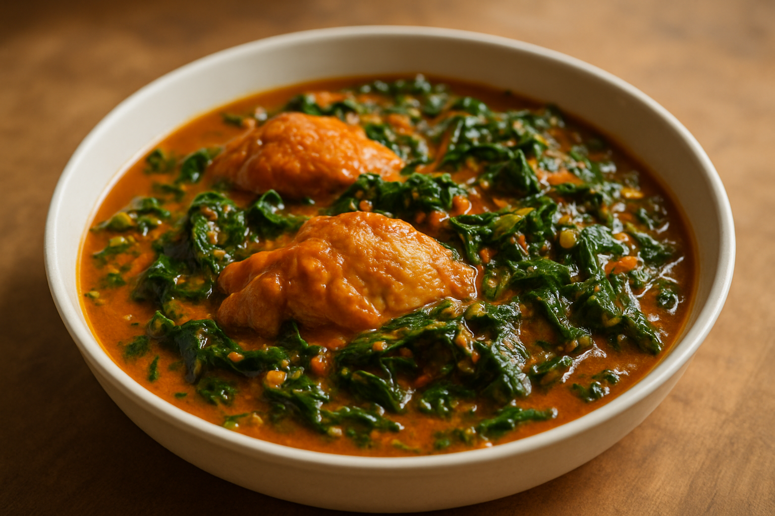 Groundnut stew with greens