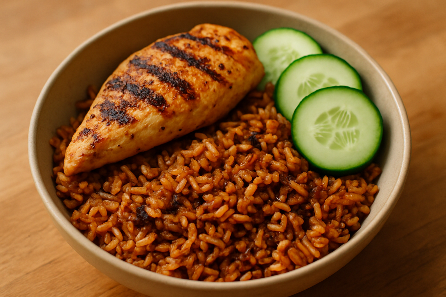 Jollof brown rice bowl