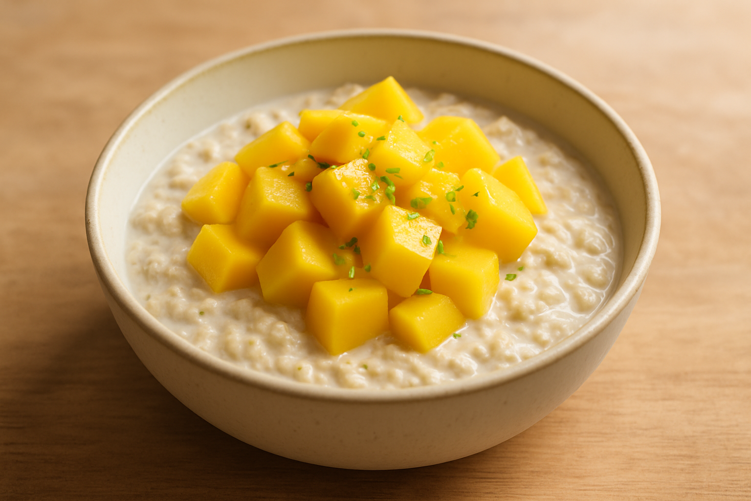 Overnight oats with mango & lime