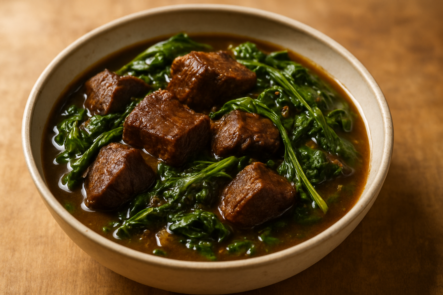 Pepperpot-inspired beef & greens stew