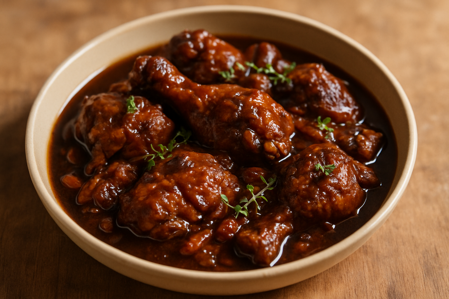 Brown stew chicken, less sugar