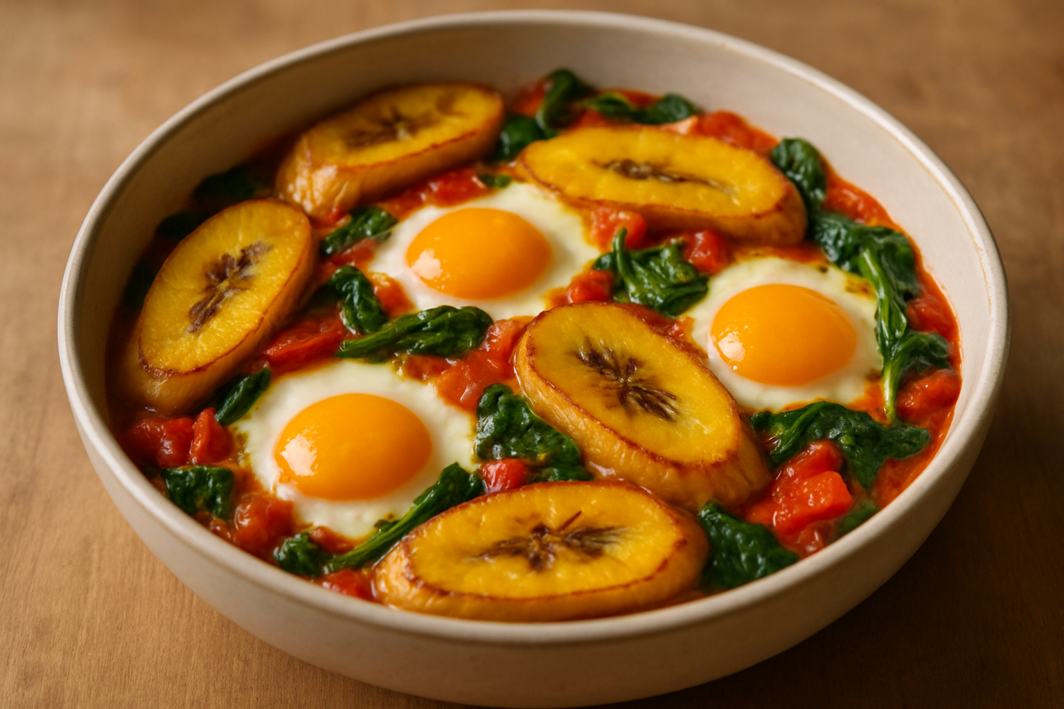 Baked plantain & egg one-pan